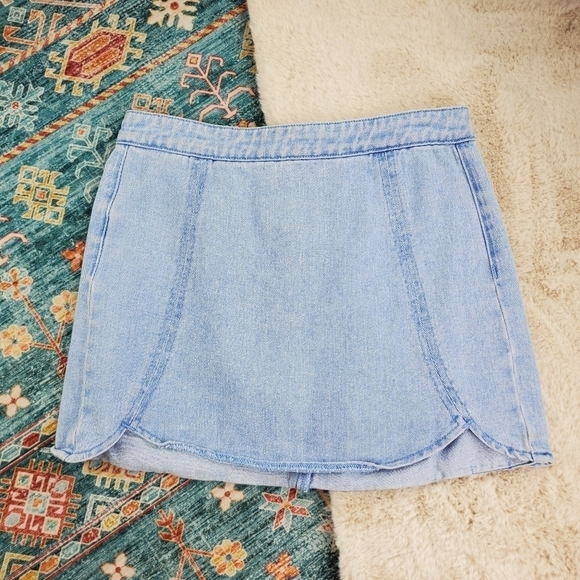 Pacsun Scalloped Hem Denim Skirt 26 - Picture 1 of 6